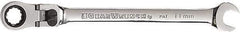 GearWrench - 11mm 12 Point Flexhead Combination Wrench - 7-1/4" OAL, Steel, Full Polish Finish - Top Tool & Supply