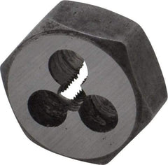 Interstate - M3x0.50 Metric Coarse Thread, 19/32" Hex, Right Hand Thread, Hex Rethreading Die - Carbon Steel, 1/4" Thick - Exact Industrial Supply