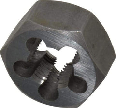 Interstate - 5/8-18 UNF Thread, 1-1/4" Hex, Left Hand Thread, Hex Rethreading Die - Carbon Steel, 5/8" Thick - Exact Industrial Supply