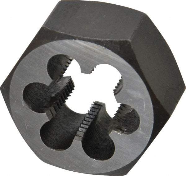 Interstate - 11/16-16 UNS Thread, 1-7/16" Hex, Right Hand Thread, Hex Rethreading Die - Carbon Steel, 3/4" Thick - Exact Industrial Supply