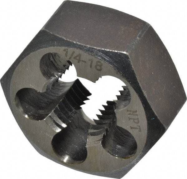 Interstate - 1/4-18 NPT Thread, Hex Pipe Die - Carbon Steel - Exact Industrial Supply