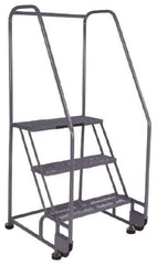 PW Platforms - 3 Step, 60 Inch Overall Height, Grip Strut Tread, Tilt and Roll Safety Ladder - 350 Lb. Load Capacity, 30 Inch Platform Height, 28 Inch Base Width x 30 Inch Base Depth - Top Tool & Supply