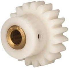 Made in USA - 24 Pitch, 0.791" Pitch Diam, 7/8" OD, 19 Tooth Spur Gear - 1/4" Face Width, 3/16" Bore Diam, 35/64" Hub Diam, 20° Pressure Angle, Acetal - Top Tool & Supply