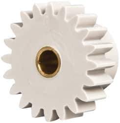 Made in USA - 24 Pitch, 0.833" Pitch Diam, 0.917" OD, 20 Tooth Spur Gear - 1/4" Face Width, 3/16" Bore Diam, 35/64" Hub Diam, 20° Pressure Angle, Acetal - Top Tool & Supply