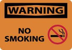 NMC - "Warning - No Smoking", 10" Long x 14" Wide, Aluminum Safety Sign - Rectangle, 0.04" Thick, Use for Accident Prevention - Top Tool & Supply