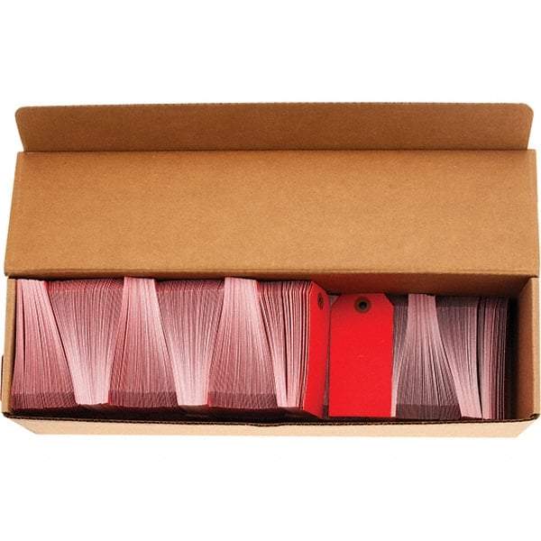 NMC - 1-7/8" High x 3-3/4" Long, Safety & Facility Blank Tag - 1 Side, Red Cardstock - Top Tool & Supply