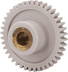 Made in USA - 32 Pitch, 1-1/4" Pitch Diam, 1-5/16" OD, 40 Tooth Spur Gear - 3/16" Face Width, 1/4" Bore Diam, 39/64" Hub Diam, 20° Pressure Angle, Acetal - Top Tool & Supply