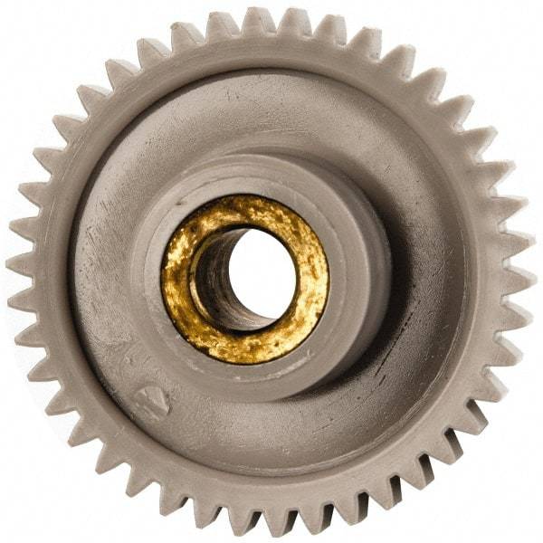 Made in USA - 32 Pitch, 1-5/16" Pitch Diam, 1-3/8" OD, 42 Tooth Spur Gear - 3/16" Face Width, 1/2" Bore Diam, 39/64" Hub Diam, 20° Pressure Angle, Acetal - Top Tool & Supply