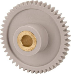 Made in USA - 32 Pitch, 1-1/2" Pitch Diam, 1-9/16" OD, 48 Tooth Spur Gear - 3/16" Face Width, 1/4" Bore Diam, 5/8" Hub Diam, 20° Pressure Angle, Acetal - Top Tool & Supply