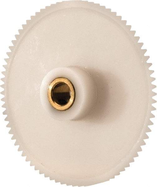 Made in USA - 48 Pitch, 2-1/4" Pitch Diam, 2.292" OD, 108 Tooth Spur Gear - 1/4" Face Width, 1/4" Bore Diam, 39/64" Hub Diam, 20° Pressure Angle, Acetal - Top Tool & Supply