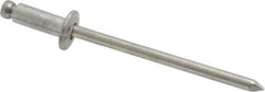 Marson - Button Head Aluminum Open End Blind Rivet - Aluminum Mandrel, 0.126" to 0.187" Grip, 1/4" Head Diam, 0.129" to 0.133" Hole Diam, 0.337" Length Under Head, 1/8" Body Diam - Top Tool & Supply