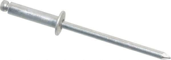 Marson - Button Head Aluminum Open End Blind Rivet - Aluminum Mandrel, 0.313" to 3/8" Grip, 1/4" Head Diam, 0.129" to 0.133" Hole Diam, 0.525" Length Under Head, 1/8" Body Diam - Top Tool & Supply