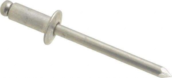 Marson - Button Head Aluminum Open End Blind Rivet - Aluminum Mandrel, 0.188" to 1/4" Grip, 3/8" Head Diam, 0.192" to 0.196" Hole Diam, 0.45" Length Under Head, 3/16" Body Diam - Top Tool & Supply