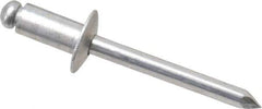 Marson - Button Head Aluminum Open End Blind Rivet - Aluminum Mandrel, 0.126" to 1/4" Grip, 1/2" Head Diam, 0.257" to 0.261" Hole Diam, 1/2" Length Under Head, 1/4" Body Diam - Top Tool & Supply