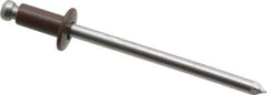 Marson - Button Head Aluminum Open End Blind Rivet - Aluminum Mandrel, 0.063" to 1/8" Grip, 1/4" Head Diam, 0.129" to 0.133" Hole Diam, 0.275" Length Under Head, 1/8" Body Diam - Top Tool & Supply