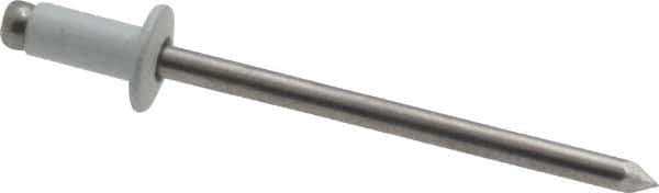 Marson - Button Head Aluminum Open End Blind Rivet - Aluminum Mandrel, 0.063" to 1/8" Grip, 1/4" Head Diam, 0.129" to 0.133" Hole Diam, 0.275" Length Under Head, 1/8" Body Diam - Top Tool & Supply