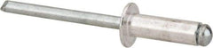 Marson - Button Head Aluminum Open End Blind Rivet - Steel Mandrel, 5/16" to 3/8" Grip, 3/8" Head Diam, 0.192" to 0.196" Hole Diam, 0.575" Length Under Head, 3/16" Body Diam - Top Tool & Supply