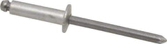 Marson - Button Head Aluminum Open End Blind Rivet - Steel Mandrel, 0.376" to 1/2" Grip, 3/8" Head Diam, 0.192" to 0.196" Hole Diam, 0.7" Length Under Head, 3/16" Body Diam - Top Tool & Supply