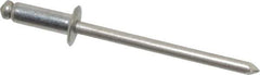 Marson - Button Head Stainless Steel Open End Blind Rivet - Stainless Steel Mandrel, 3/16" to 1/4" Grip, 1/4" Head Diam, 0.129" to 0.133" Hole Diam, 0.4" Length Under Head, 1/8" Body Diam - Top Tool & Supply