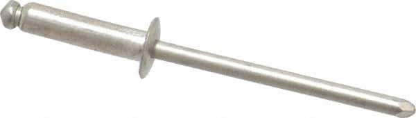 Marson - Button Head Stainless Steel Open End Blind Rivet - Stainless Steel Mandrel, 5/16" to 3/8" Grip, 1/4" Head Diam, 0.129" to 0.133" Hole Diam, 0.525" Length Under Head, 1/8" Body Diam - Top Tool & Supply