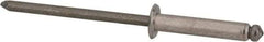 Marson - Button Head Stainless Steel Open End Blind Rivet - Stainless Steel Mandrel, 0.376" to 1/2" Grip, 1/4" Head Diam, 0.129" to 0.133" Hole Diam, 0.65" Length Under Head, 1/8" Body Diam - Top Tool & Supply