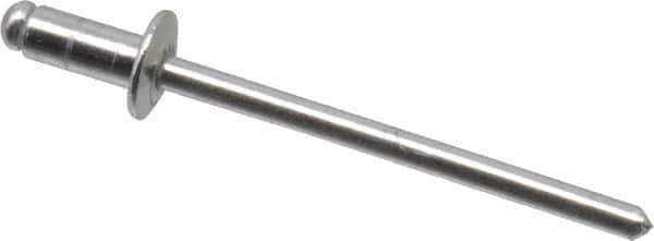 Marson - Button Head Aluminum Open End Blind Rivet - Aluminum Mandrel, 1/32" to 1/8" Grip, 1/4" Head Diam, 0.129" to 0.133" Hole Diam, 0.275" Length Under Head, 1/8" Body Diam - Top Tool & Supply