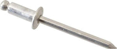 Marson - Button Head Aluminum Open End Blind Rivet - Aluminum Mandrel, 3/16" to 1/4" Grip, 3/8" Head Diam, 0.192" to 0.196" Hole Diam, 0.45" Length Under Head, 3/16" Body Diam - Top Tool & Supply