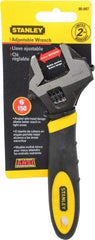 Stanley - 1" Jaw Capacity, 6" Standard Adjustable Wrench - Chrome Vanadium Steel, Black Finish, 7" OAL - Top Tool & Supply