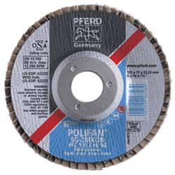 PFERD - 5" 60 Grit 7/8" Center Hole Type 27 Zirconia Alumina Flap Disc - Top Tool & Supply