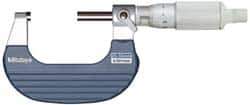 Mitutoyo - 25 to 50mm Range, 0.001mm Graduation, Mechanical Outside Micrometer - Ratchet Stop Thimble, Accurate to 2µm - Top Tool & Supply