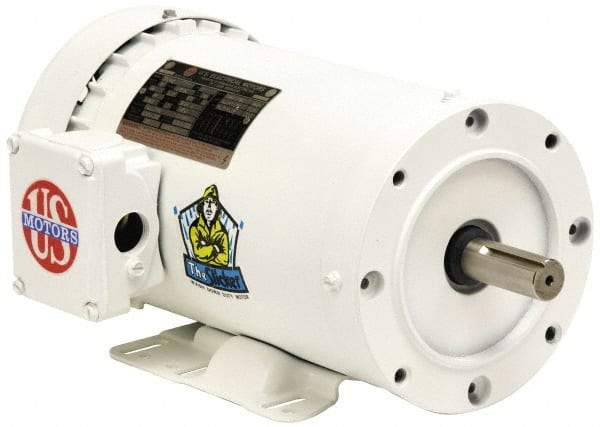 US Motors - 7-1/2 hp, TEFC Enclosure, No Thermal Protection, 1,760 RPM, 208-230/460 Volt, 60 Hz, Three Phase Energy Efficient Motor - Size 213TC Frame, Rigid Mount, 1 Speed, Ball Bearings, 20.1-18.3/9.1 Full Load Amps, F Class Insulation, Reversible - Top Tool & Supply