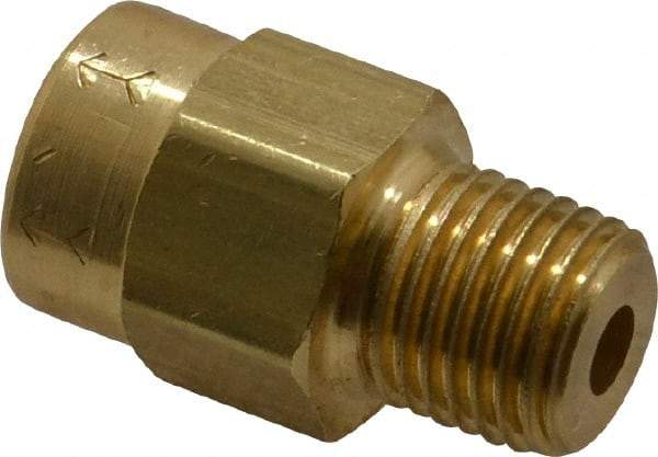 Specialty Mfr - 1/4" Brass Check Valve - Inline, MNPT x FNPT, 2,500 WOG - Top Tool & Supply