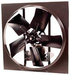 Fantech - 30" Blade, Belt Drive, 1 hp, 10,565 CFM, Drip-proof Exhaust Fan - 34" Opening Height x 34" Opening Width, 16" Deep, 6" Projection, 115/230 Volt, 1 Speed, Single Phase - Top Tool & Supply