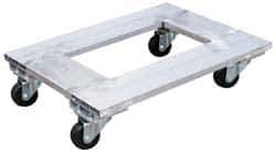 Vestil - 900 Lb Capacity Aluminum Flush Open Frame Dolly - 30" Long x 21" Wide x 5-1/4" High, 3" Wheels - Top Tool & Supply