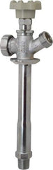 B&K Mueller - 1/2" Pipe, 6" Long Shank, Chrome Plated Brass Antisiphon Frostfree Sillcock - Handwheel Handle, Male & Solder End Connections, 125 psi WOG Rating - Top Tool & Supply