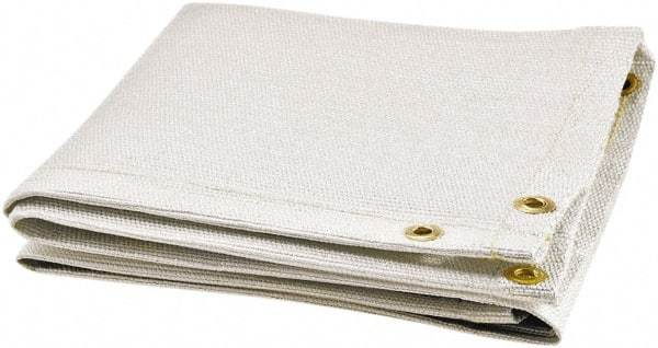 Steiner - 6' High x 6' Wide x 0.08" Thick Uncoated Fiberglass Welding Blanket - White, Grommet - Top Tool & Supply