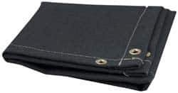 Steiner - 6' High x 6' Wide x 0.051" Thick Acrylic Coated Fiberglass Welding Blanket - Black, Grommet - Top Tool & Supply