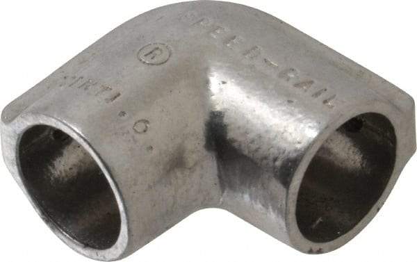 Hollaender - 3/4" Pipe, 90° Elbow, Aluminum Alloy Elbow Pipe Rail Fitting - Bright Finish - Top Tool & Supply