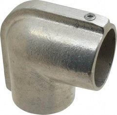 Hollaender - 1-1/2" Pipe, 90° Elbow, Aluminum Alloy Elbow Pipe Rail Fitting - Bright Finish - Top Tool & Supply