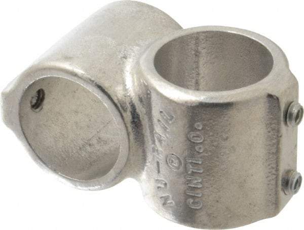 Hollaender - 1-1/4" Pipe, Short Barrel Crossover, Aluminum Alloy Cross Pipe Rail Fitting - Bright Finish - Top Tool & Supply