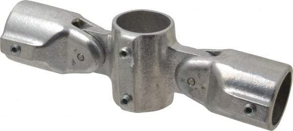 Hollaender - 1-1/4" Pipe, Adjustable Cross Assembly, Aluminum Alloy Cross Pipe Rail Fitting - Bright Finish - Top Tool & Supply