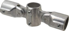 Hollaender - 1-1/4" Pipe, Adjustable Cross Assembly, Aluminum Alloy Cross Pipe Rail Fitting - Bright Finish - Top Tool & Supply