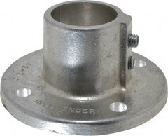 Hollaender - 1-1/4" Pipe, Base Flange, Aluminum Alloy Flange Pipe Rail Fitting - Bright Finish - Top Tool & Supply