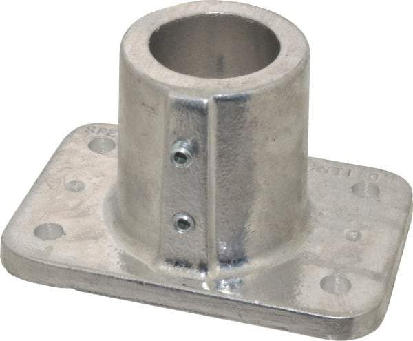 Hollaender - 1-1/2" Pipe, Base Flange, Aluminum Alloy Flange Pipe Rail Fitting - Bright Finish - Top Tool & Supply