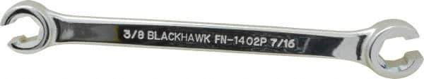 Blackhawk by Proto - 3/8 x 7/16", Full Polish, Open End Flare Nut Wrench - 6 Points, 6-5/16" OAL, Steel, Double End Head - Top Tool & Supply