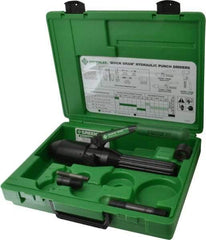 Greenlee - 5 Piece, 22.5" Punch Hole Diam, Hydraulic Punch Driver Kit - Round Punch, 10 Gage Mild Steel - Top Tool & Supply