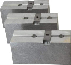 Abbott Workholding Products - 15 to 18" Chuck Capacity, Tongue & Groove Attachment, Square Soft Lathe Chuck Jaw - 3 Jaws, Aluminum, 3" Btw Mount Hole Ctrs, 6-1/2" Long x 2-1/2" Wide x 3" High, 1/2" Groove, 5/8" Fastener - Top Tool & Supply