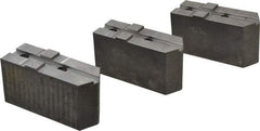 Abbott Workholding Products - 12" & Up Chuck Capacity, Tongue & Groove Attachment, Square Soft Lathe Chuck Jaw - 3 Jaws, Steel, 2-1/2" Btw Mount Hole Ctrs, 5-1/2" Long x 2" Wide x 3" High, 1/2" Groove, 1/2" Fastener - Top Tool & Supply