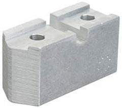 Abbott Workholding Products - 8" & Up Chuck Capacity, Serrated Attachment, Square Soft Lathe Chuck Jaw - 3 Jaws, Aluminum, 1-7/16" Btw Mount Hole Ctrs, 4" Long x 1-1/2" Wide x 2" High, 1/2" Groove, 3/8" Fastener - Top Tool & Supply