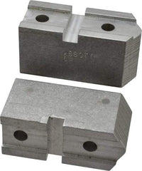 Abbott Workholding Products - 6" & Up Chuck Capacity, Serrated Attachment, Square Soft Lathe Chuck Jaw - 3 Jaws, Aluminum, 1-11/16" Btw Mount Hole Ctrs, 3" Long x 1-1/4" Wide x 1-1/2" High, 0.738" Groove, 5/16" Fastener - Top Tool & Supply